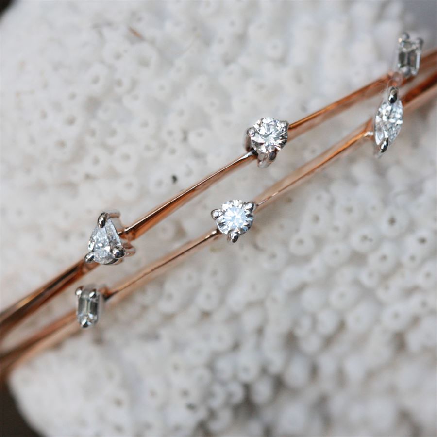 Bracciale 'Balance' oro rosa con goccia BALANCE | BR GC BAGT TOAU9R CT.0,09+0,10+0,16